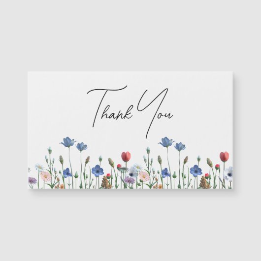 Wildflowers Elegant Script Bedankt (Voorkant)