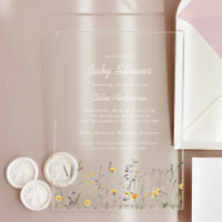 Wildflowers Elegant Spring Baby shower Clear