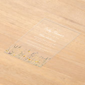 Wildflowers Elegant Spring Baby shower Clear Acryl Uitnodigingen (Laagn)