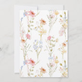 Wildflowers elegant Spring First Birthday Kaart (Achterkant)