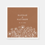 Wildflowers Elegant Verbrand Sinaasappel Fall Wedd Servet (Voorkant)