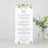 Wildflowers Elegant Vintage Wedding Menu (Staand voorkant)