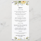Wildflowers Elegant Vintage Wedding Menu (Voorkant)