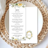 Wildflowers Elegant Vintage Wedding Menu