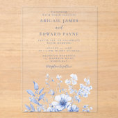  Wildflowers Elegant Wedding Acryl Uitnodigingen (Voorkant)