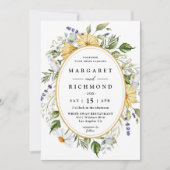 Wildflowers Elegante  Bloemen Huwelijk Kaart (Voorkant)