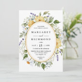 Wildflowers Elegante  Bloemen Huwelijk Kaart (Staand voorkant)