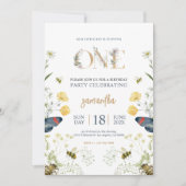 Wildflowers en bijen verjaardagsfeestje uitnodigen save the date (Voorkant)