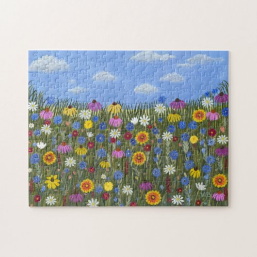 Wildflowers en Blue Skies Legpuzzel (Horizontaal)