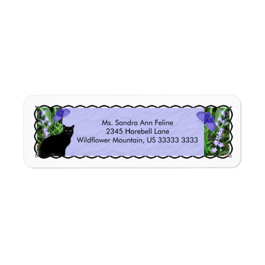  Wildflowers en Cat Return Address Labels (Voorkant)