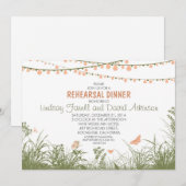 Wildflowers en String Lights repetitie diner Kaart (Voorkant / Achterkant)