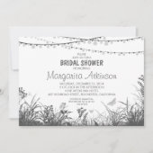 Wildflowers en String Lights vrijgezellenfeest Kaart (Voorkant)