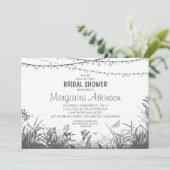 Wildflowers en String Lights vrijgezellenfeest Kaart (Staand voorkant)