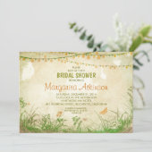 Wildflowers en String Lights vrijgezellenfeest Kaart (Staand voorkant)