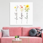 Wildflowers Faith Hope Love Canvas Afdruk (Insitu (Woonkamer))