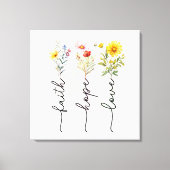 Wildflowers Faith Hope Love Canvas Afdruk (Voorkant)