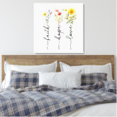 Wildflowers Faith Hope Love Canvas Afdruk (Insitu (Slaapkamer))