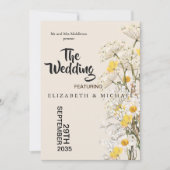 Wildflowers Festival Floral Theme Wedding Kaart (Voorkant)