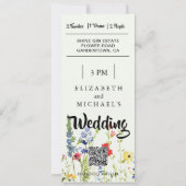 Wildflowers Festival Thema Bloemen Huwelijk Kaart (Achterkant)