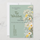 Wildflowers Festival Theme Floral Sage Wedding Kaart (Voorkant)