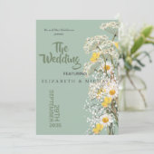 Wildflowers Festival Theme Floral Sage Wedding Kaart (Staand voorkant)