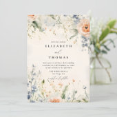 Wildflowers Fête Romantisch Elegant Fall Wedding Kaart (Staand voorkant)