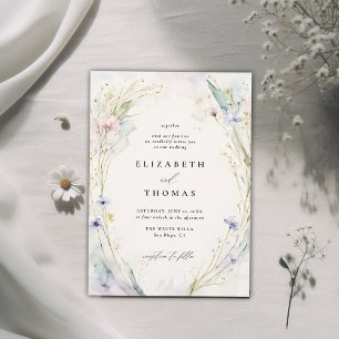 Wildflowers Fête Romantische Elegante Boheemse bru Kaart