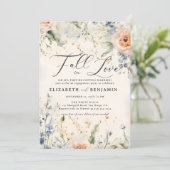 Wildflowers Fête Romantische Herfst Engagement Par Kaart (Staand voorkant)