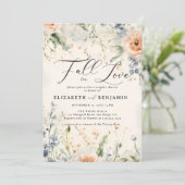 Wildflowers Fête Romantische Herfst Paar Douche Kaart (Staand voorkant)