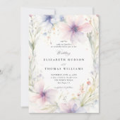 Wildflowers Fête Romantische lente Elegante bruilo Kaart (Voorkant)