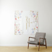WILDFLOWERS  First Communion Backdrop banner Wandkleed (In Situ (horizontaal))