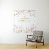 WILDFLOWERS  First Communion Backdrop banner Wandkleed (In situ)