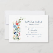 Wildflowers Floral Boho Wedding RSVP (Voorkant)