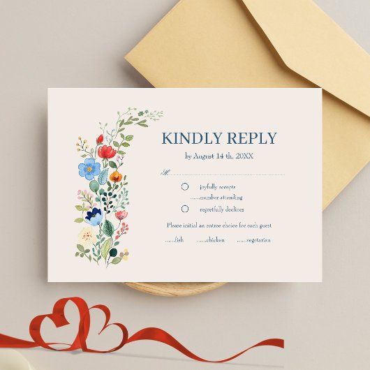 Wildflowers Floral Boho Wedding RSVP