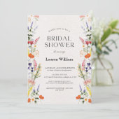 wildflowers Floral Bridal Tea Fiesta Brunch Ducha Kaart (Staand voorkant)