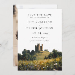 Wildflowers Floral Castle Photo Wedding Save The Date