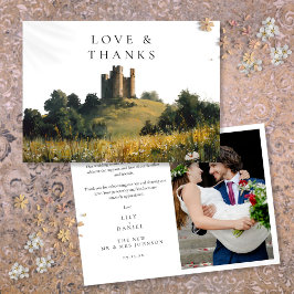 Wildflowers Floral Castle Wedding Photo Bedankkaart