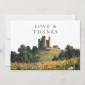 Wildflowers Floral Castle Wedding Photo Bedankkaart (Voorkant)
