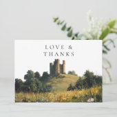 Wildflowers Floral Castle Wedding Photo Bedankkaart (Staand voorkant)