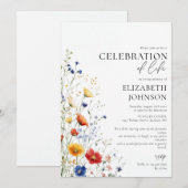 Wildflowers Floral Celebration of Life Funeral Kaart (Voorkant / Achterkant)