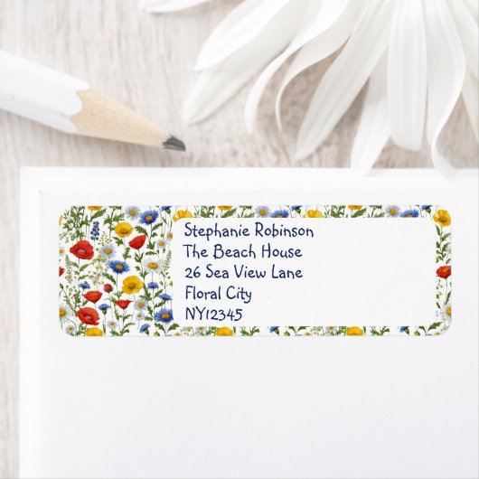 Wildflowers  Floral Design Kleurrijk Custom Etiket (Insitu)