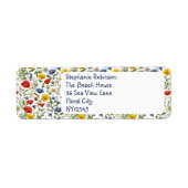 Wildflowers  Floral Design Kleurrijk Custom Etiket (Voorkant)