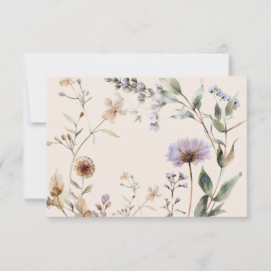Wildflowers Floral Elegant Wedding RSVP Kaartje (Achterkant)