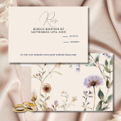 Wildflowers Floral Elegant Wedding RSVP Kaartje
