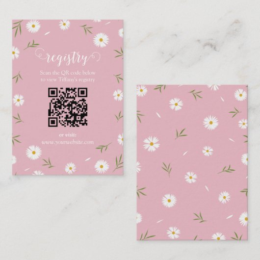 Wildflowers Floral Garden Bridal Shower Registry Informatiekaartje (Voorkant / Achterkant)