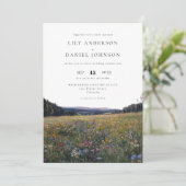 Wildflowers Floral Meadow Photo Wedding Kaart (Staand voorkant)