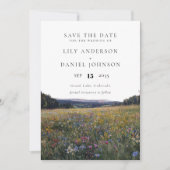 Wildflowers Floral Meadow Photo Wedding Save The Date (Voorkant)