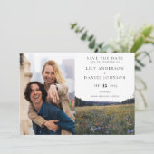 Wildflowers Floral Meadow Photo Wedding Save The Date (Staand voorkant)