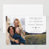 Wildflowers Floral Meadow Photo Wedding Save The Date (Voorkant / Achterkant)
