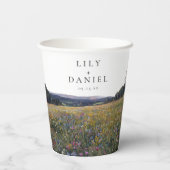 Wildflowers Floral Meadow Wedding Papieren Bekers (Achterkant)